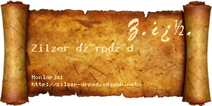 Zilzer Árpád névjegykártya